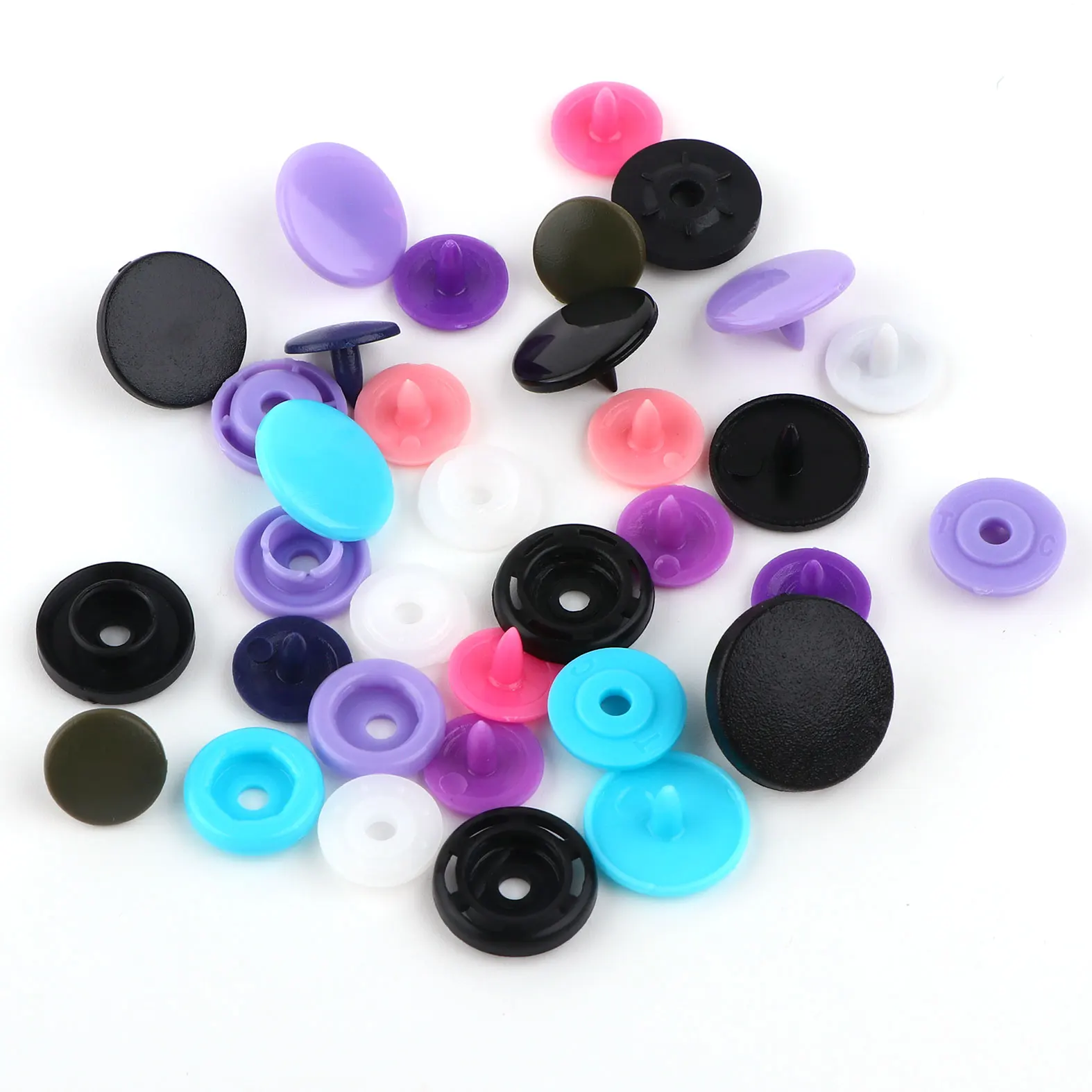 Customized Size T3 T5 T8 Press Snaps Buttons Colorful Fastener Plastic Snap Button