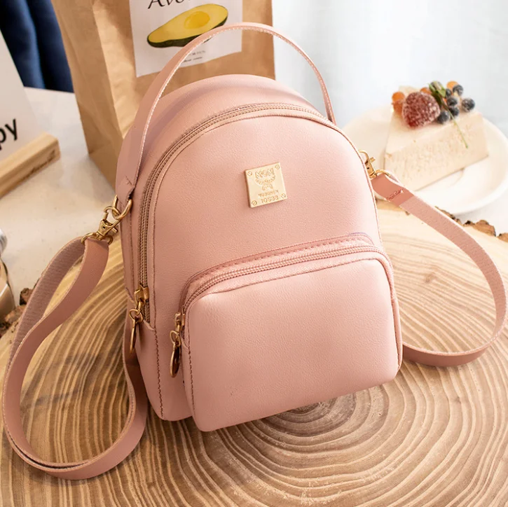 colorful custom pu bags girls mini leather backpacks