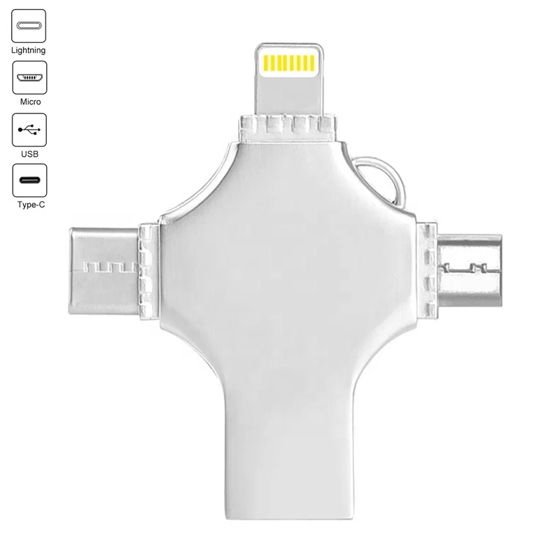  Ceamere 4 в 1 OTG USB 3 0 флэш-накопитель на заказ металлический 16 ГБ 32 64 128 256 Type C Micro