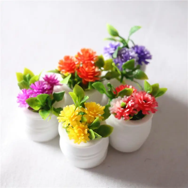 Factory Hot Sales Doll House Miniature Plants Flower Pots Garden Miniature Accessories Jugueteria