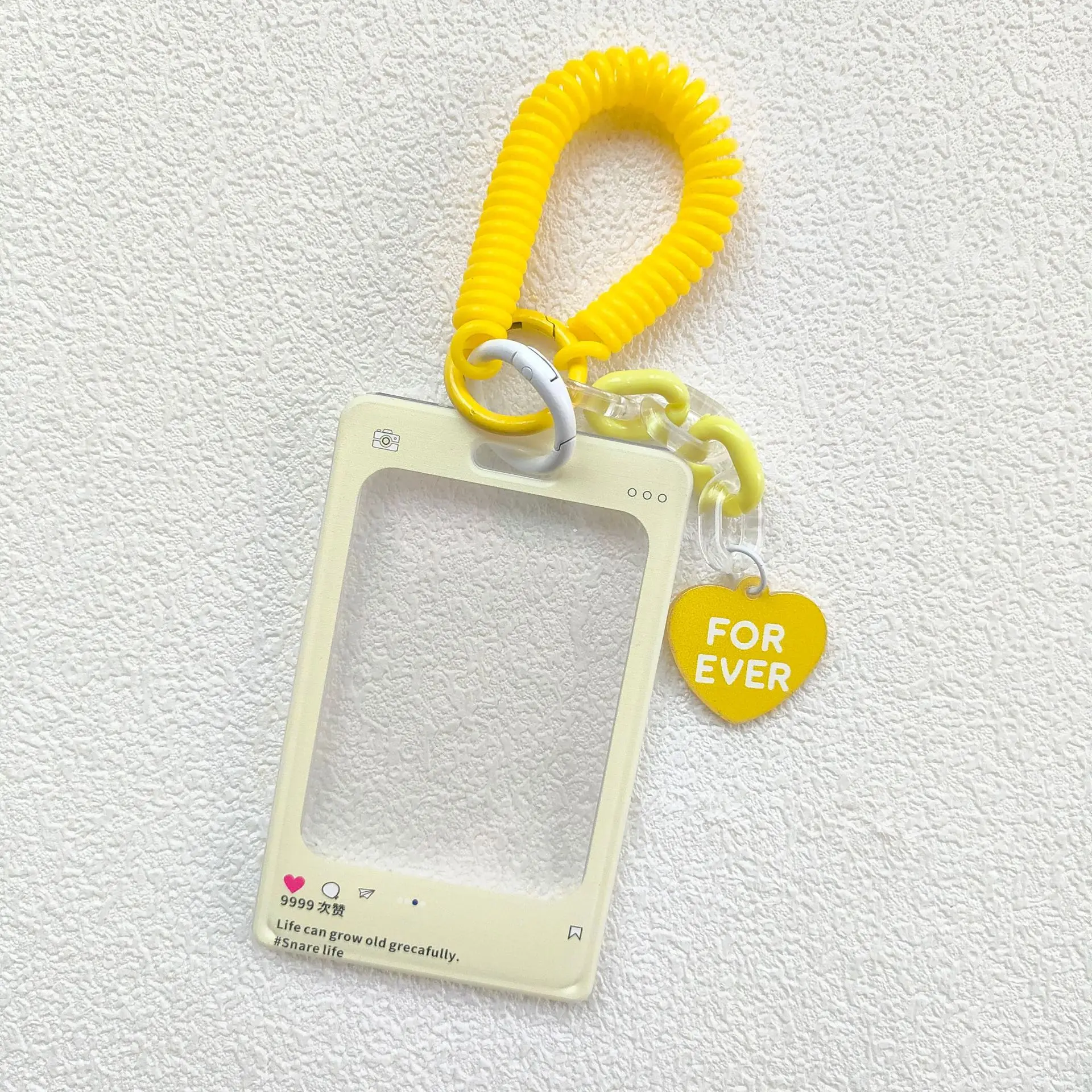 2024 New Arrival Acrylic Photo Card Holder Keychain INS DIY Idol Photo Frame Sleeves With Chain Kpop Frame Keychain