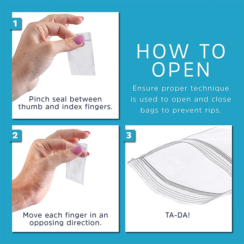 Food Grade Clear 2 mil Thick Poly Bag PE Plastic Small Zip Bags With White Block For Storage