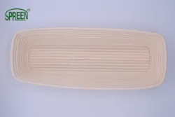 Customized Rectangle Rattan Proving Basket Wood Bottom Handmade Cane Bannetons for Proving Bread
