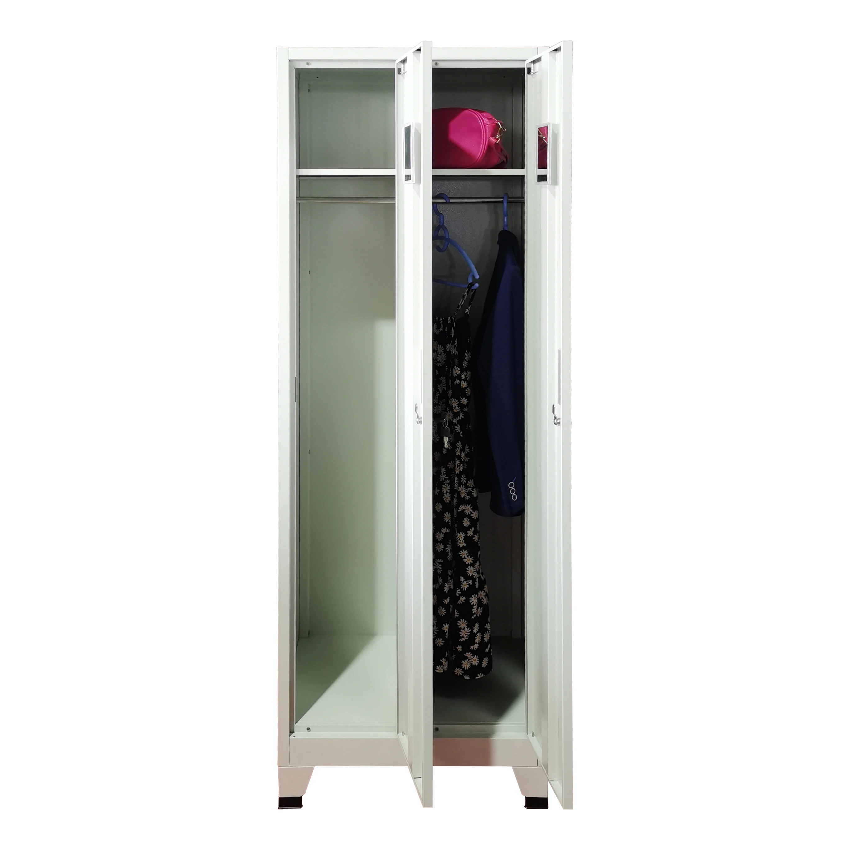 Wholesale Price Steel Storage Locker Metal Wardrobe Locker for Workers 2 Doors Bedroom Furniture Almirah