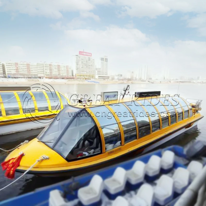 Customized FRP Ferry Boat 50 Persons  Water Taxi Bus Boat Sightseeing Water Bus For Sale