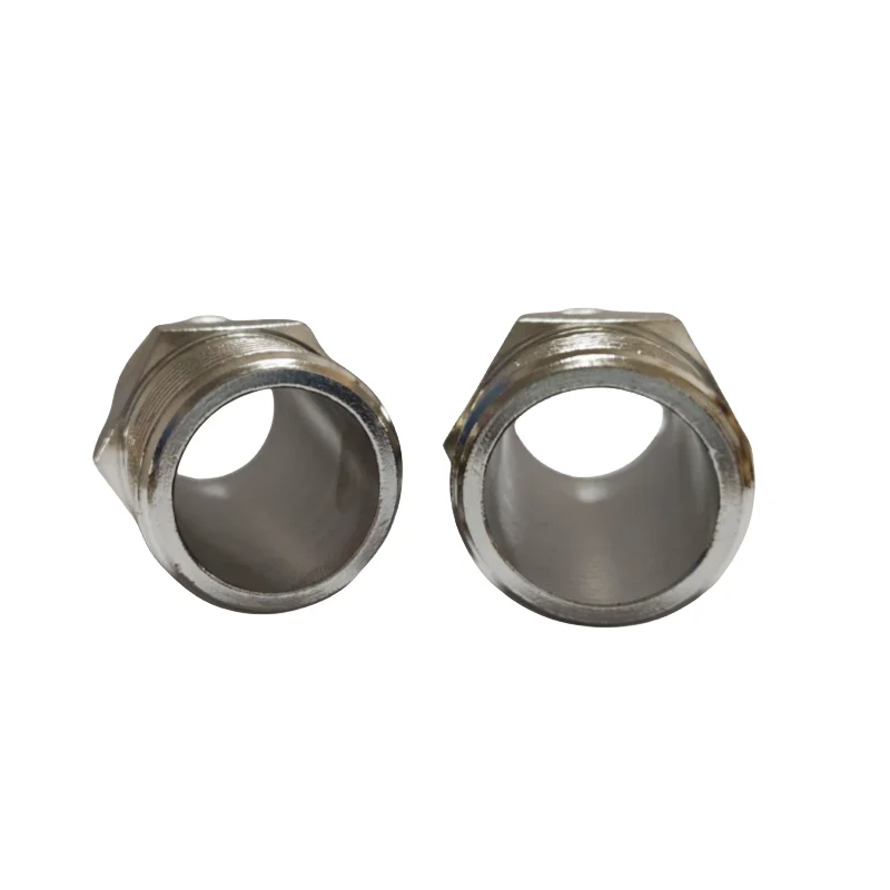 Factory outlet hexagonal nipple stainless steel materials double thread NPT  metric screw type parts