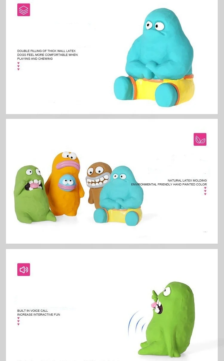 dog toys luxury Small Latex Squeaky Dog Chew Toy Interactive Fun Latex Pet Toys for Small Dogs and Puppies