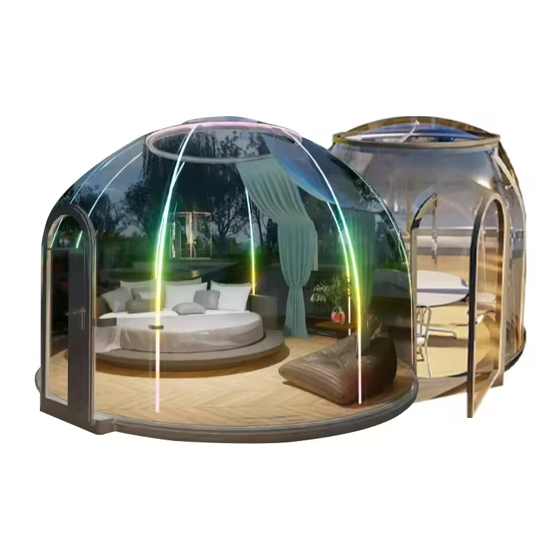 Prefab Prefabricated New Design Outdoor clear PC Demo Party Tent Villa Glamping Bubble House for Sale