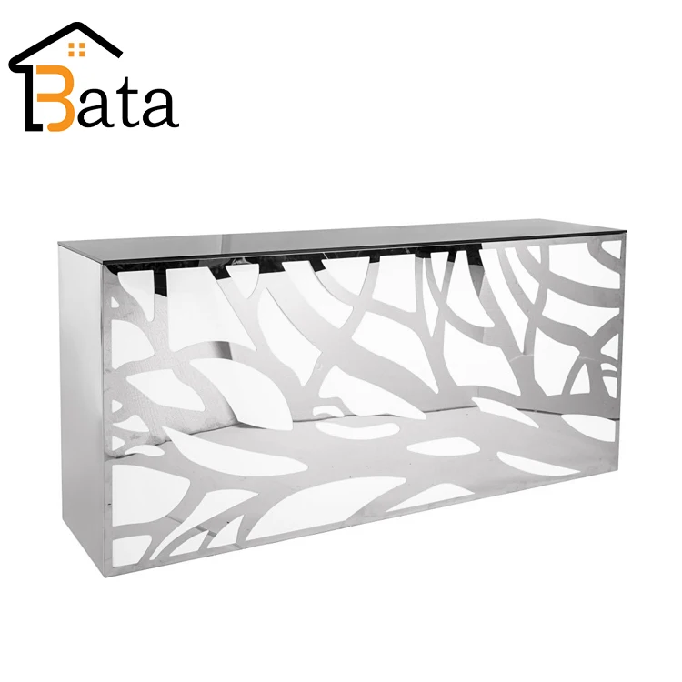 Wholesale wedding furniture gold stainless steel with marble bars counter table