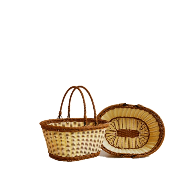 2022 Best sell Picknickmand Plastic With Lid Black Rattan Picnic Basket