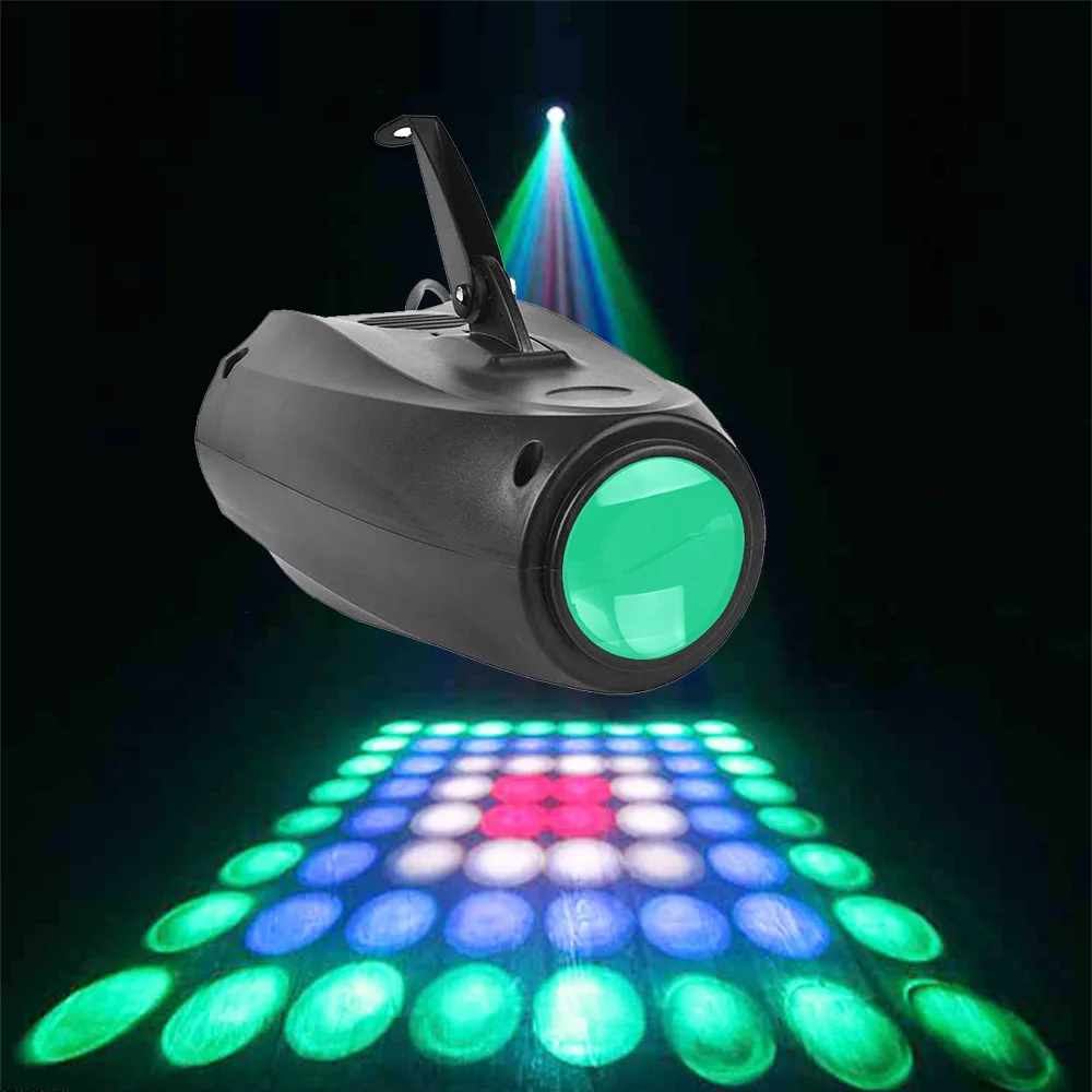 Sound Control 64pcs RGBW LED Airship Stage Light Projector DJ Disco Party Lights