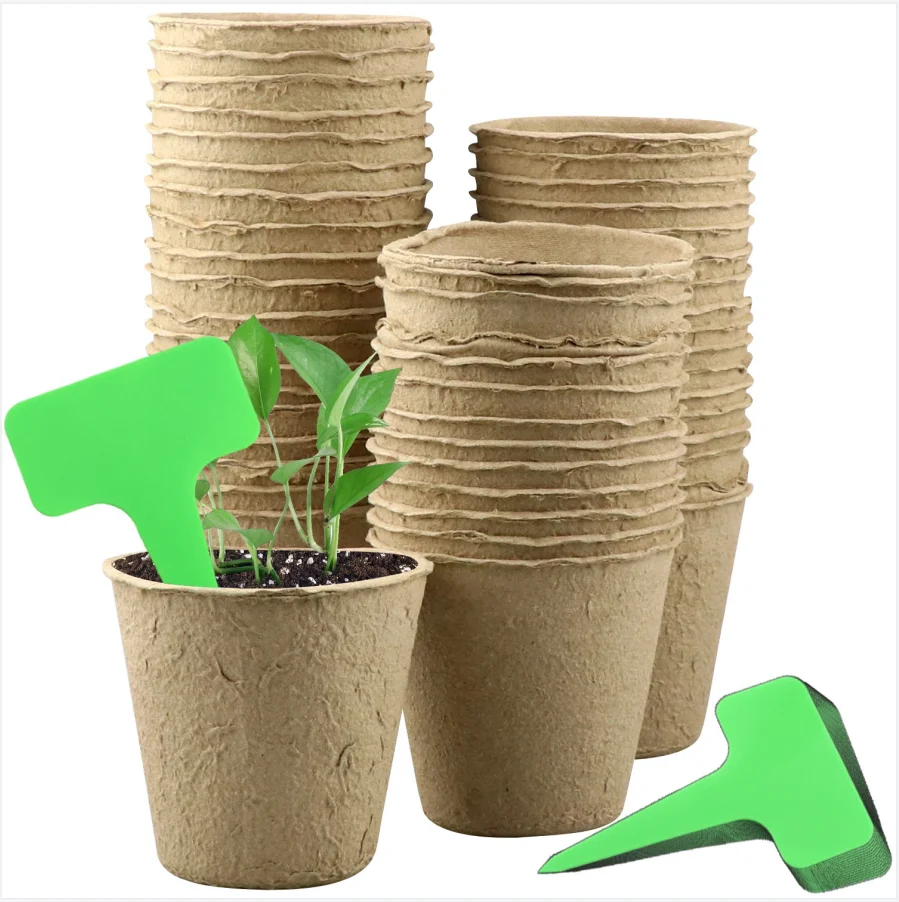 Peat Pots for Garden Seedling Tray 3in 100% Eco-Friendly Organic Germination Seedling Trays Biodegradable
