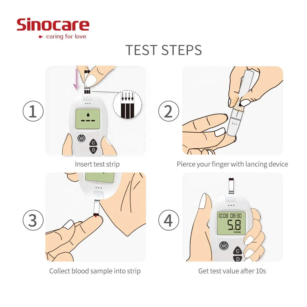  Глюкометр SINOCARE Safe-Accu с тест-полосками и