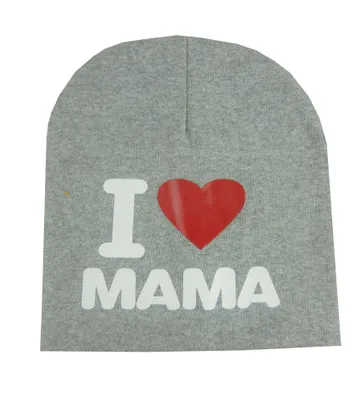 Spring Autumn Baby Knitted Warm Cotton Beanie Hat For Toddler Baby Kids Girl Boy I LOVE PAPA MAMA Print Baby Hats