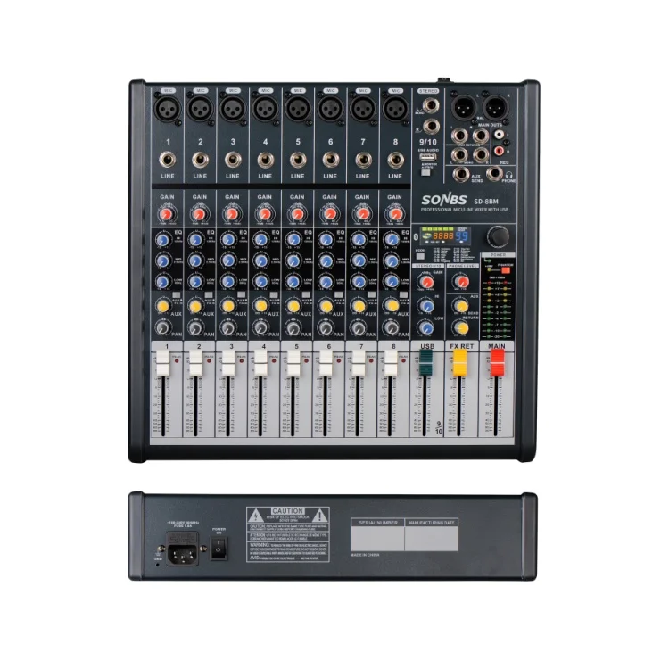 hot selling bluetooth 8-channel ktv music mixer pioneer professional dj controller