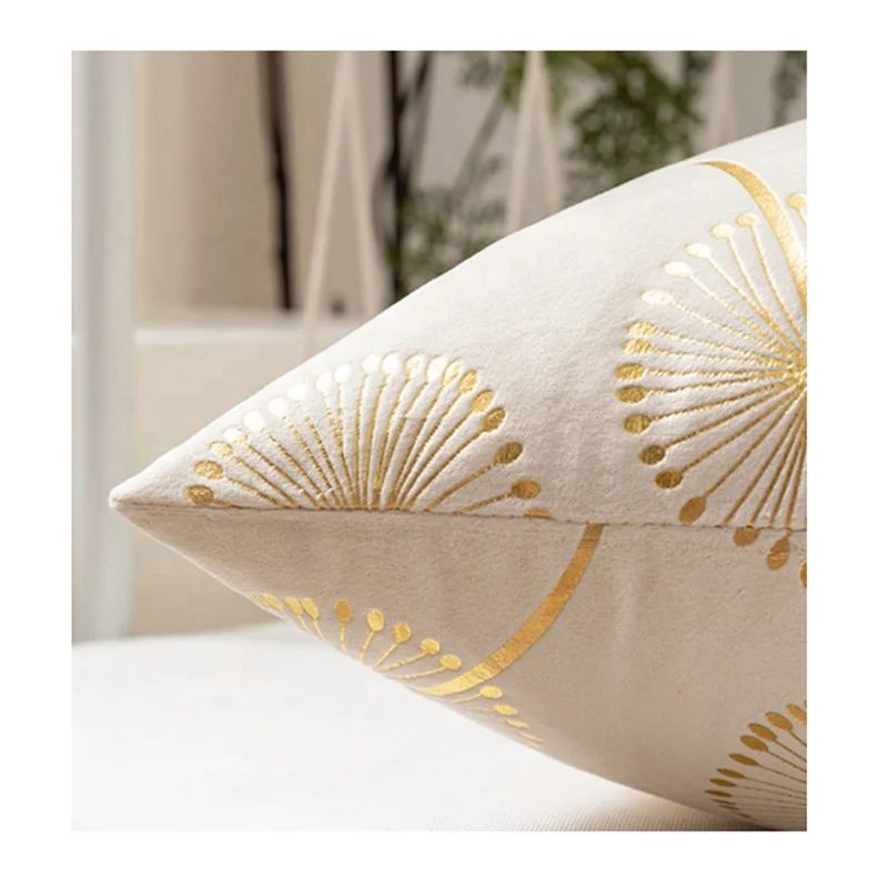 Golden Printed Suede Fabric Foil Printed 100% Polyester Suede Fabric For Pillow Cover