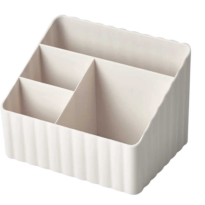 Andeya Plastic Striped Desktop Storage Box Multi-grid Cosmetic Storage Large Capacity Boxes 2023 New Hot Cheap