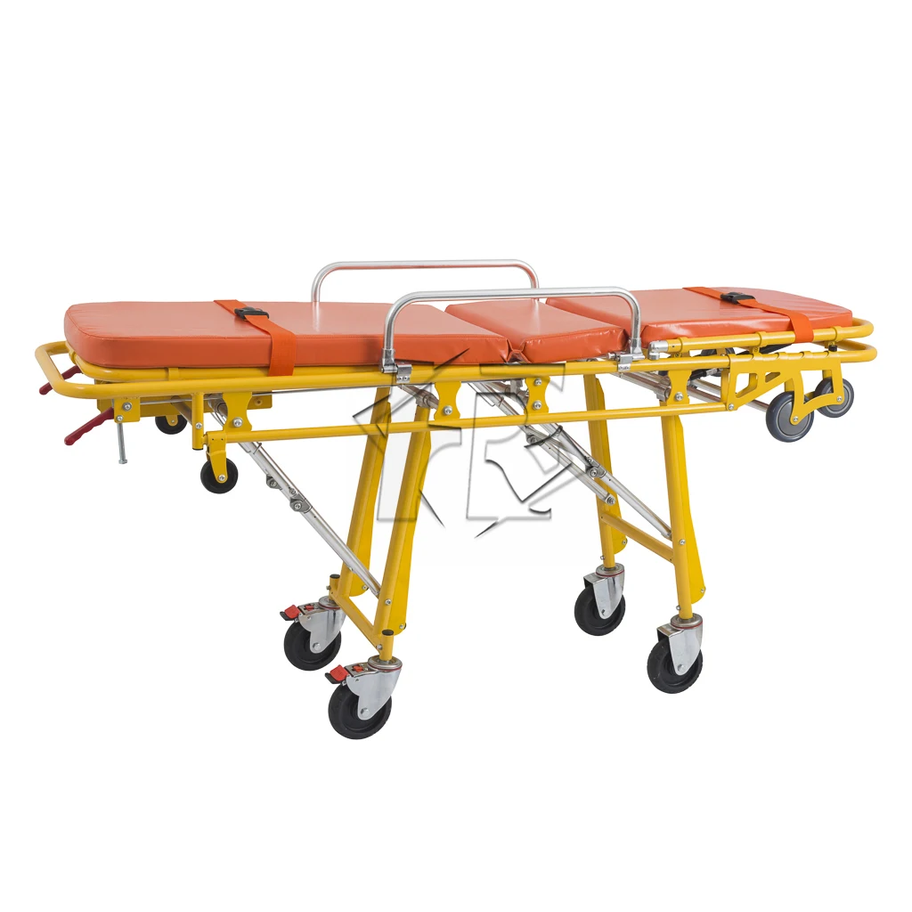 Emergency Ambulance Medical Equipment Folding Adjustable Ambulance Trolley