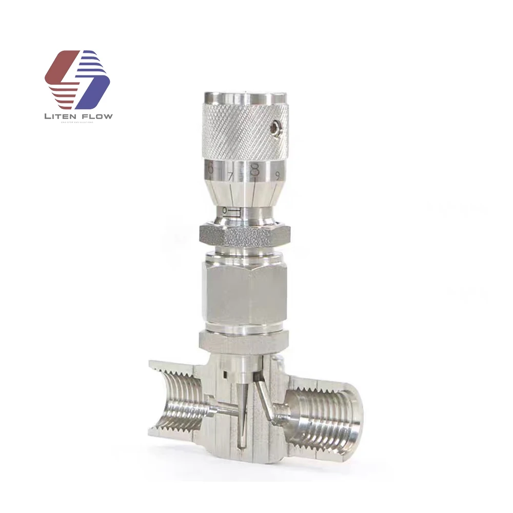 1/4 Tube 316ss High Flow Metering Valve W/Vernier Handle for Swagelok