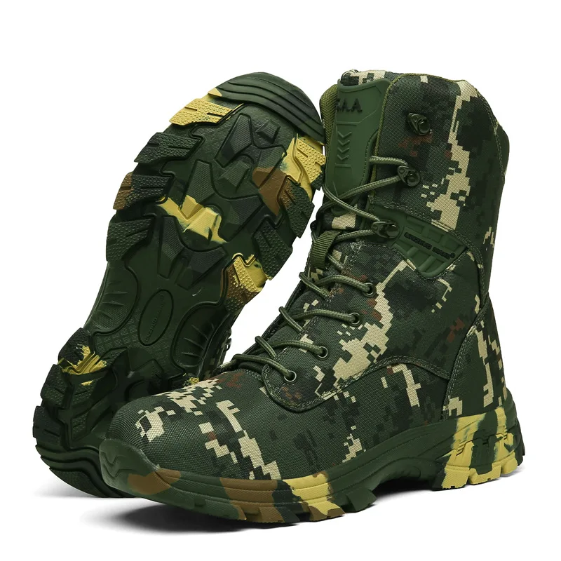 New high-top camo waterproof boots Non-slip boots for all men