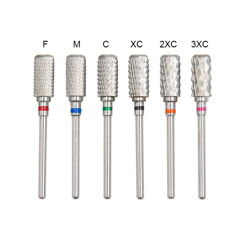 5 in 1 Nails Grinding Manicure Accessories Drill Tool Nail Electric File Silver Tungsten Carbide Nail Drill Bit Set