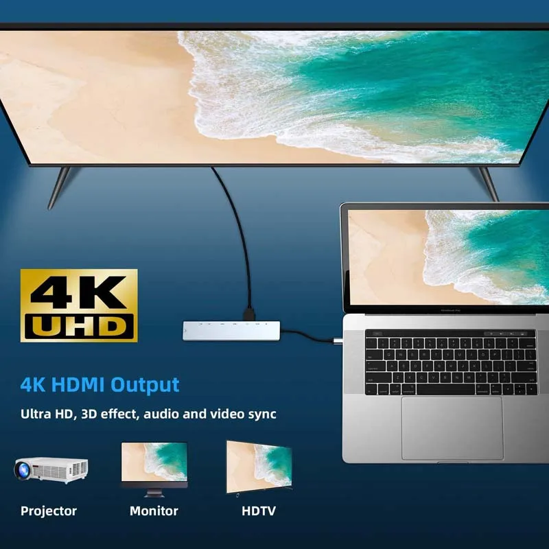 Высококачественный Usb-концентратор 8 в 1 с разъемом типа c зарядный порт C концентратор для нескольких Usb-портов