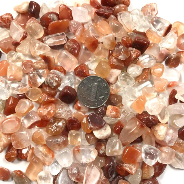 Semi Precious Stone Red Strawberry Quartz Crystal Gravel Tumbled Gemstone For Display