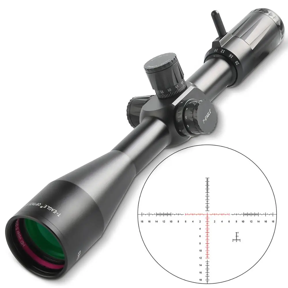 T-EAGLE ER 5-20x50 FFP зеркальный стеклянный травильный прицел светло-красный яркий оптический