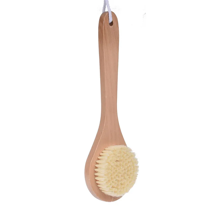 high quality wholesale bamboo dry skin body brush boar bristles bath brush