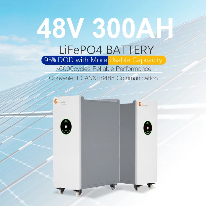 Длительный срок службы литий-ионный Аккумулятор Lifepo4 15KWH 48V 300AH для автономной системы
