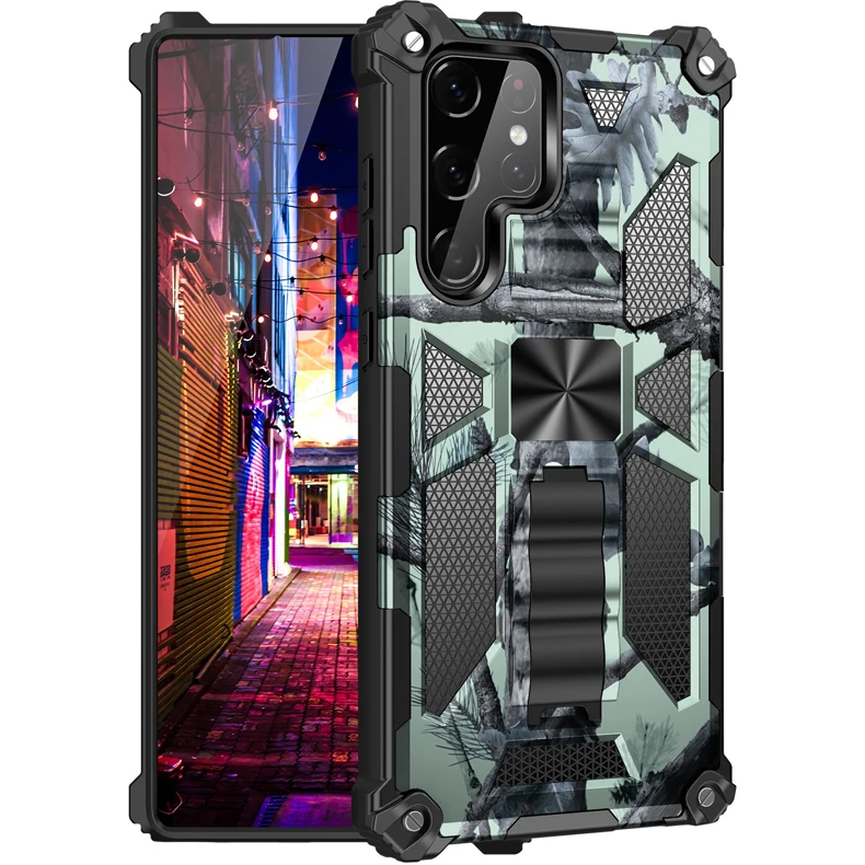 Galaxy S22 Plus S20 FE S22+ Military kickstand Heavy Duty Shockproof Phone Cover Cases S21 ultra case for Samsung