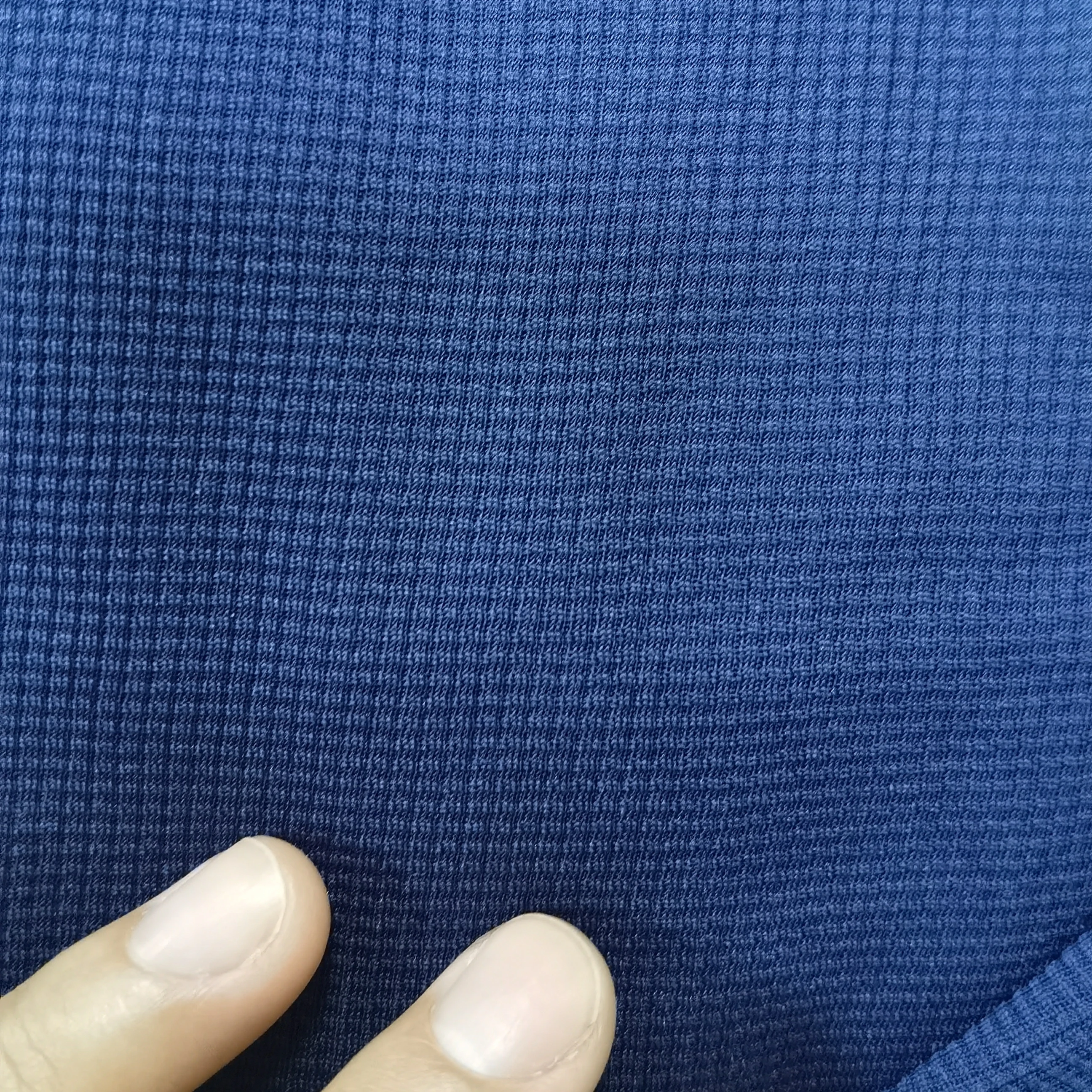 BEIYING Popular Polyester Recycled polyester small check  grid waffle fabric for sport-wear and polo shirt fabric