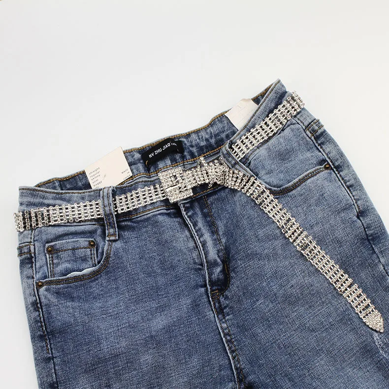 REWIN 5-8 Rows Luxury Wide Belt Bling Glitter Chain Waistband Women Rhinestone Belts Shiny Waist Belts  for Jeans Dresses Pants