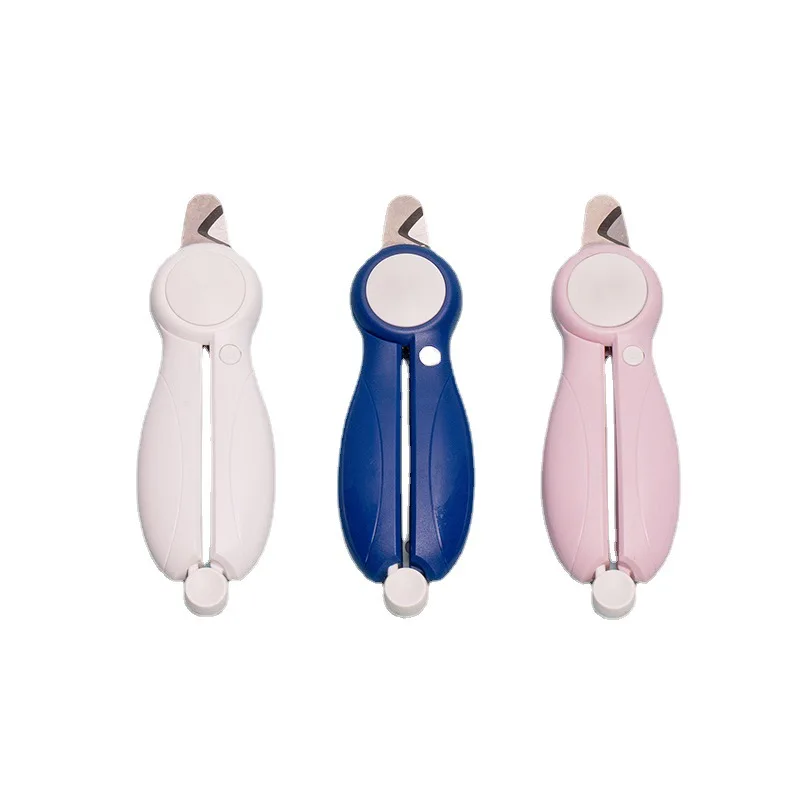 LED lights stainless steel pet nail clippers grinder With file