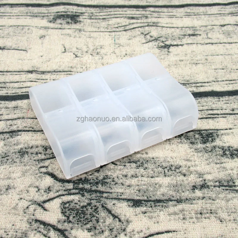 Portable 8-cell drug classification storage box Transparent pill storage box