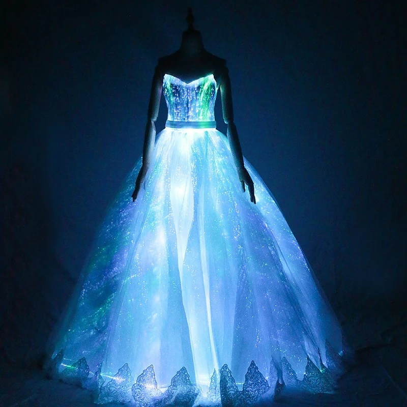 New Fiber Optic Fabric Fashionable Luminous Skirt DIY Fiber Optic Skirt for Women