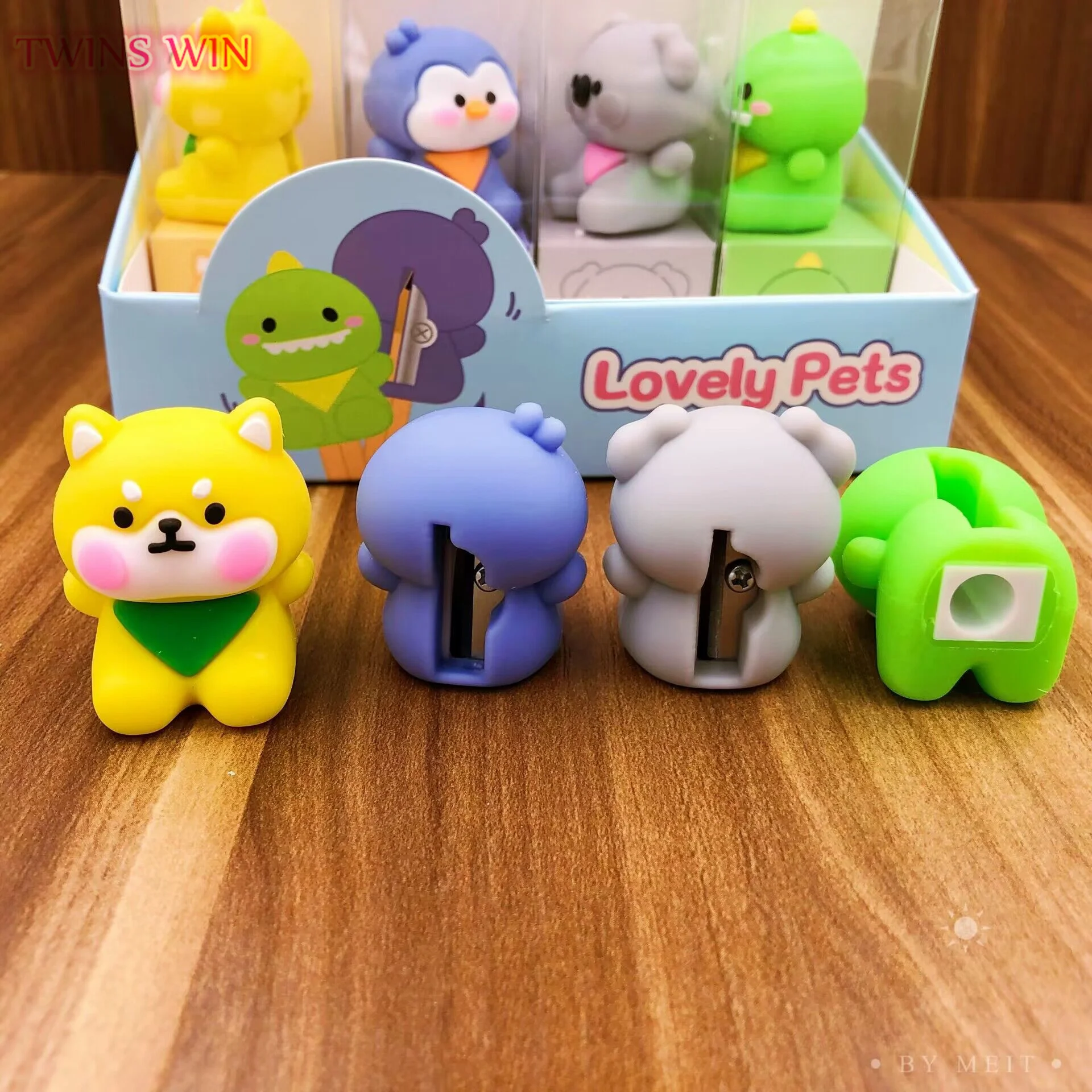 Primary Student Stationery Rotary Pencil Planer Cartoon Animal Silicone Pencil Sharpener 400