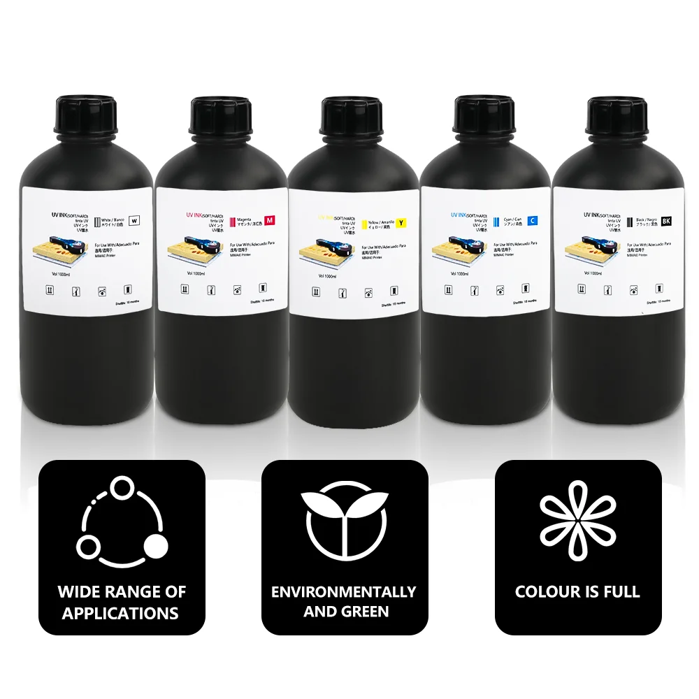 7 Colors 1000ml LUS-170 LUS-175 LUS-200 Soft LED UV Ink For Mimaki UCJV300-75 UCJV300-107 UCJV300-130 UCJV300-160 Printers