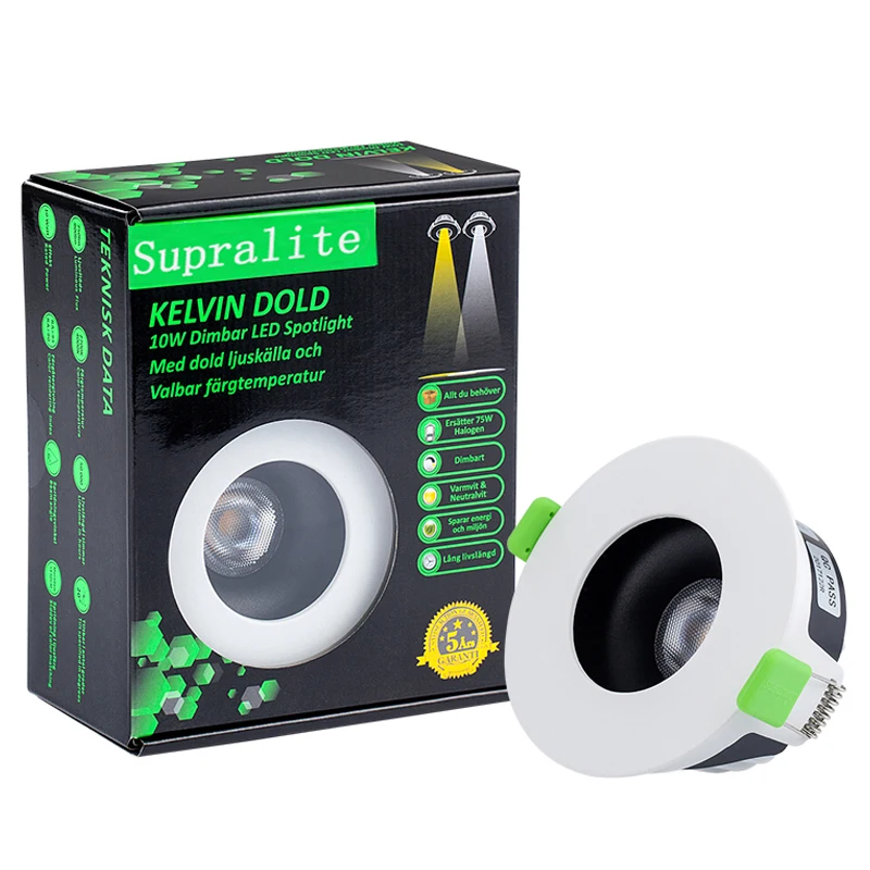 Supralite 3cct 4 Inch LED Flat Gimbal Recessed Down Light with Junction Box Round Indoor waterproof down light for housing