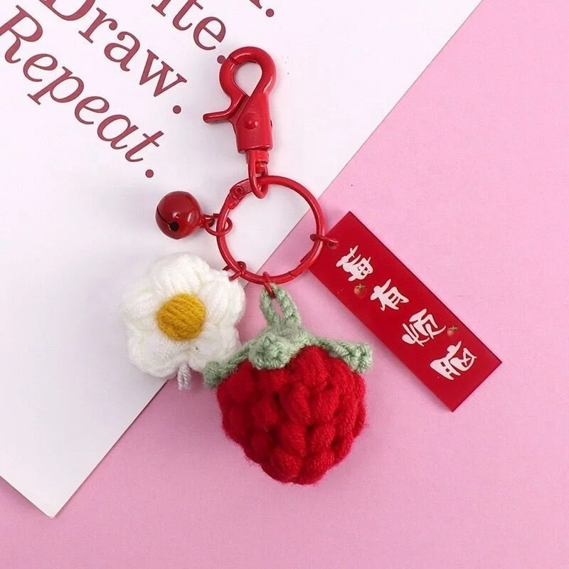 Wholesale mini crochet bear stuffed toys cute small knitted teddy bear dolls pendant charms for baby pram stroller hanging toy
