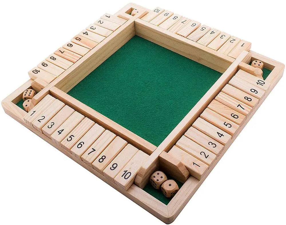 Настольная игра с надписью «Shut the box» для 2 игроков деревянная настольная производитель математики тренировочный подарок детей