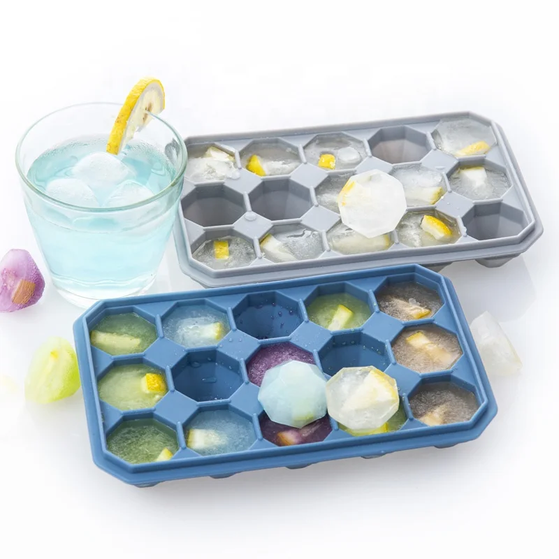 Amazon hot 15 cavity mini tiny diamond food grade silicone ice cube tray
