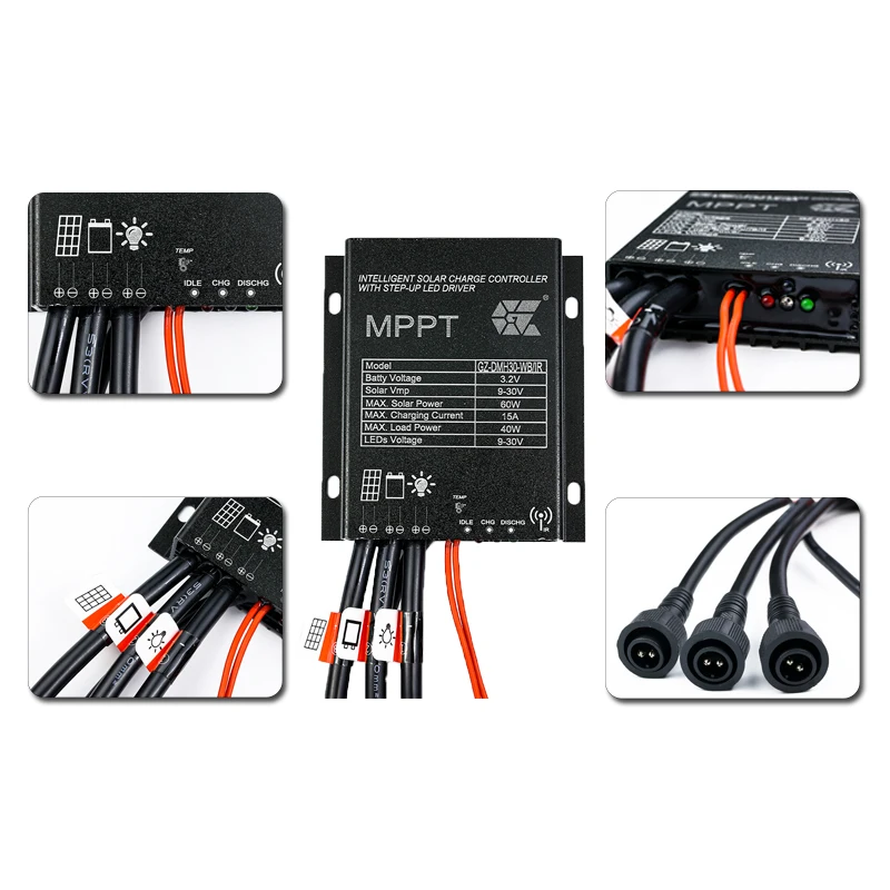 3.2V 15A Waterproof Solar 3.7v li ion Battery Charge Controller MPPT Solar Street Lamp Charger Controller