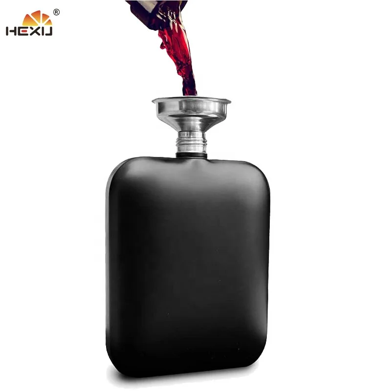 Klp Hammer Point Flat Funnel Pocket Hip Flask Alcohol Whiskey Hip Flask