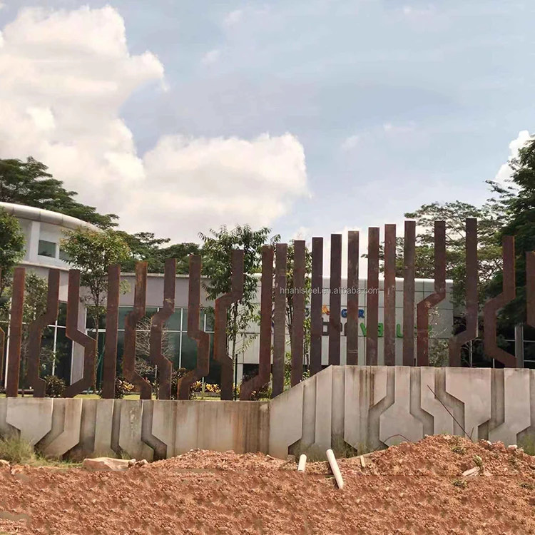 Outdoor Corten Steel Fence Garden Metal Fencing