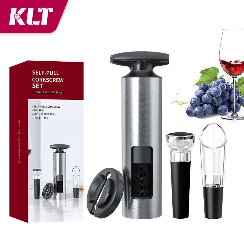 Amazon BestSeller T-Shape Metal 4 pcs Portable Wine Bottle Opener Corkscrew Set
