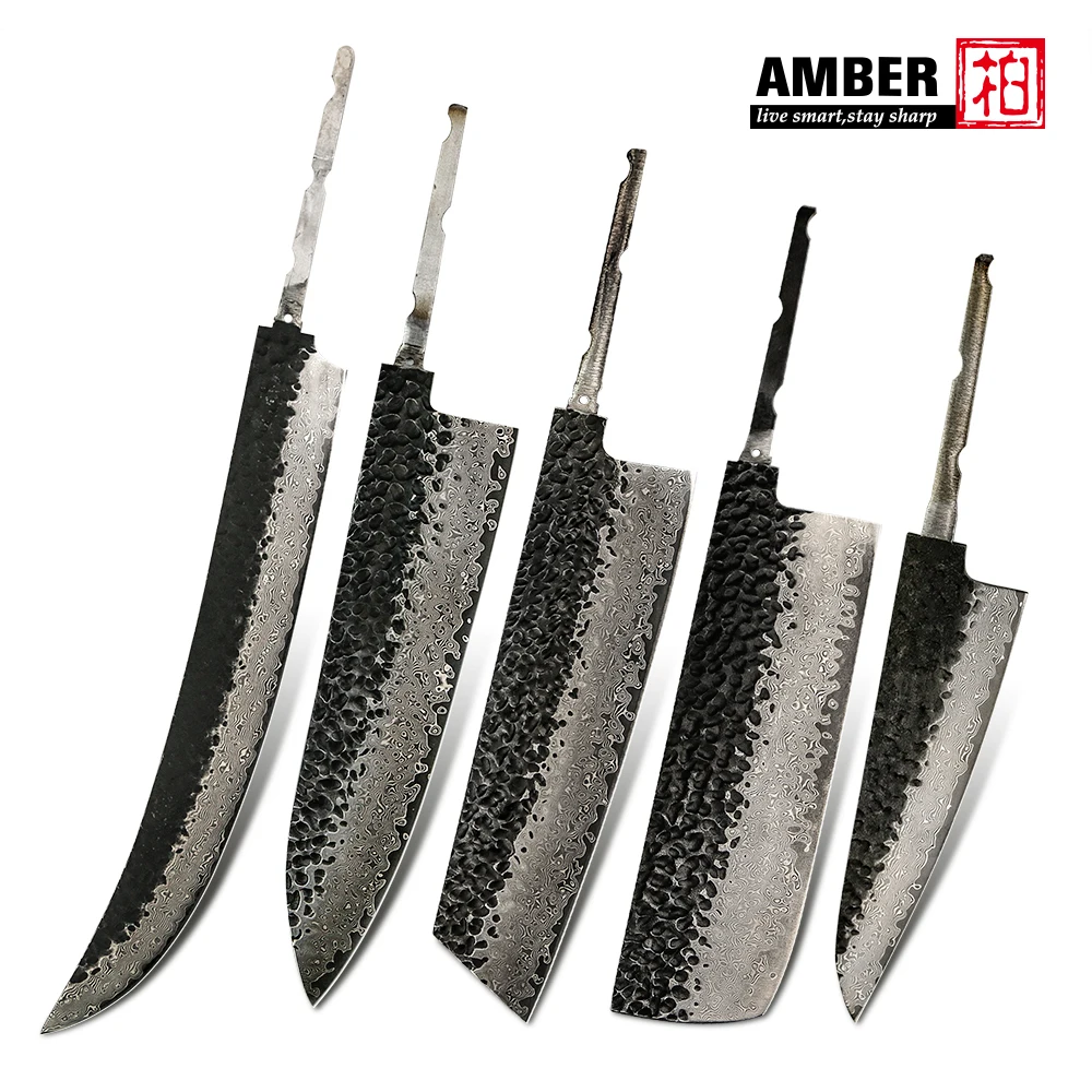 DIY  without Handle Hammer Blade Wholesale VG10 67 Damascus Steel kitchen Knife blank