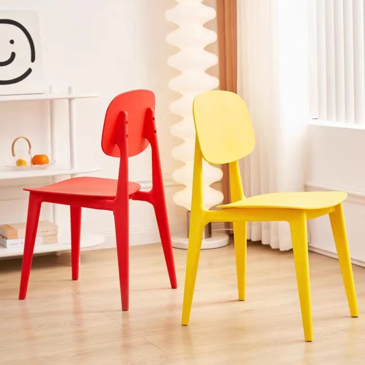 New design armless modern design colorful pp seat home leisure plastic dining chairs for cafeteria