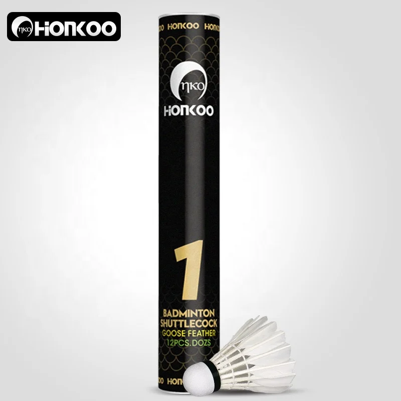 OEM ODM Factory Honkoo High Quality Top Goose Feather Badminton Shuttlecock For Professional Tournament