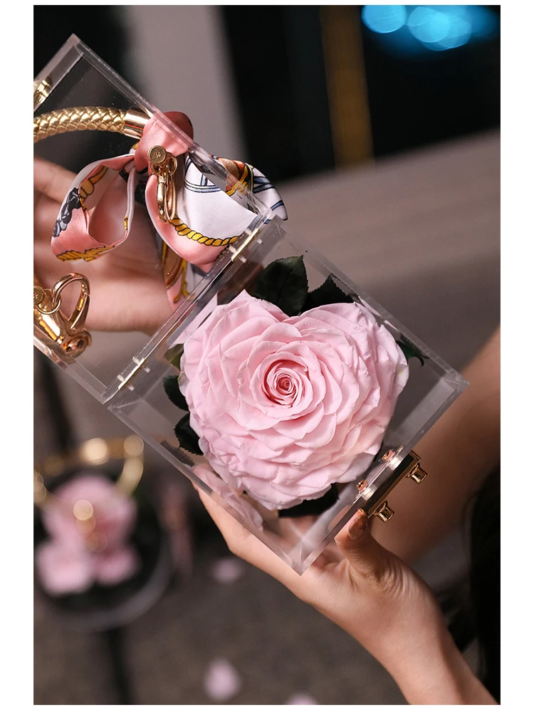 2023 new flower preservation preserved flowers rose bag eternal roses preserved flowers bag